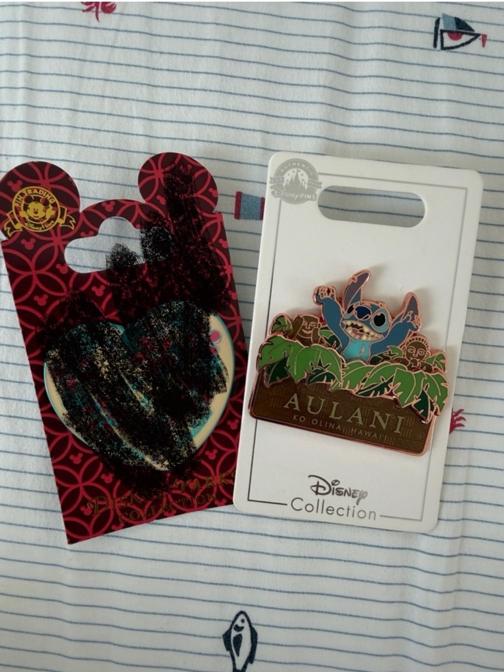 Disney Aulani Stitch Enamel Pin - Blue, Green & Brown